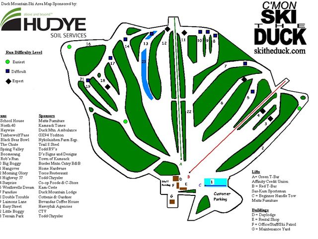 Duck Mountain Ski Area Map